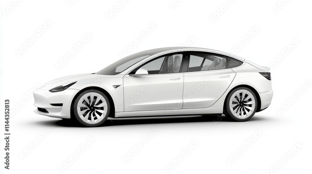 A sleek, modern white electric sedan showcasing a minimalist design and advanced technology, embodying eco-friendly transportation. A sleek, modern white electric sedan showcasing a minimalist design and advanced technology, embodying eco-friendly transportation.
