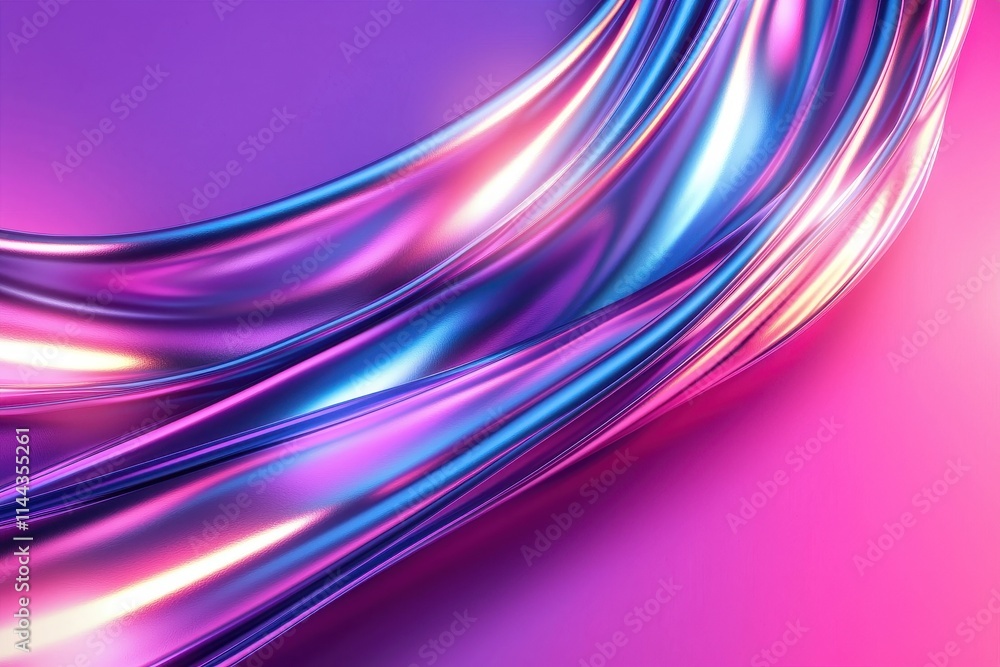 Iridescent Fabric Flowing in Gradient Colors of Purple and Pink Iridescent Fabric Flowing in Gradient Colors of Purple and Pink