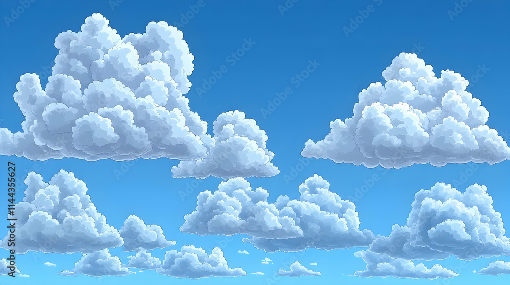 Cumulus cloudscape against a vibrant blue sky. Cumulus cloudscape against a vibrant blue sky.
