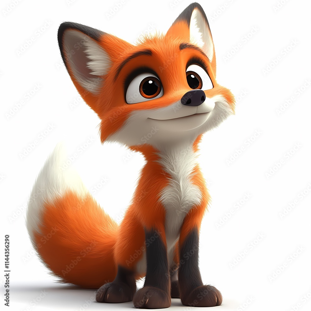 Fototapeta premium Majestic Fox Illustration on White Background