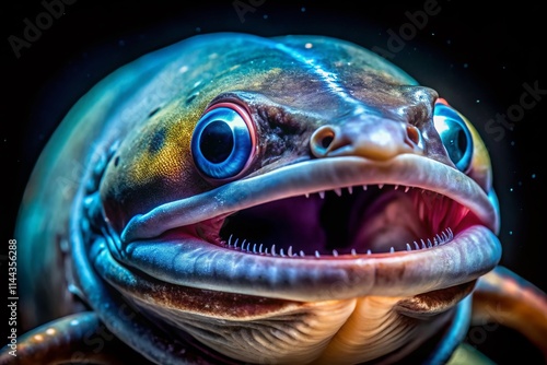 Hagfish Macro Photography: Close-Up Images of Jawless Fish, Ocean Life, Marine Biology, Underwater World photo