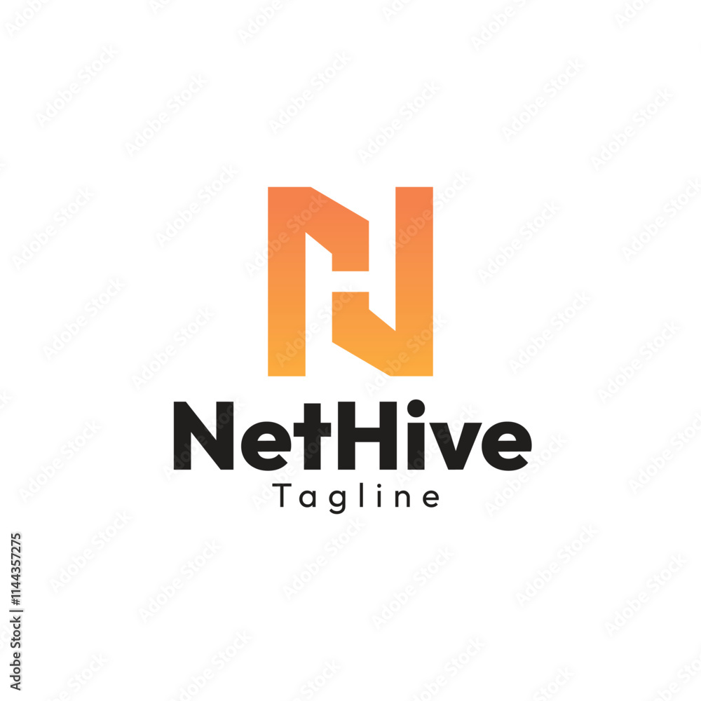 NH Letters Logo - NetHive Logo Template NH Letters Logo - NetHive Logo Template