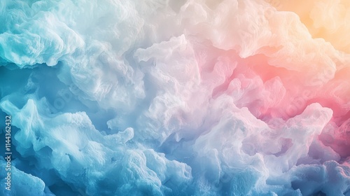 Gentle fluctuations in soft clouds an abstract digital art scene of calm and tranquility