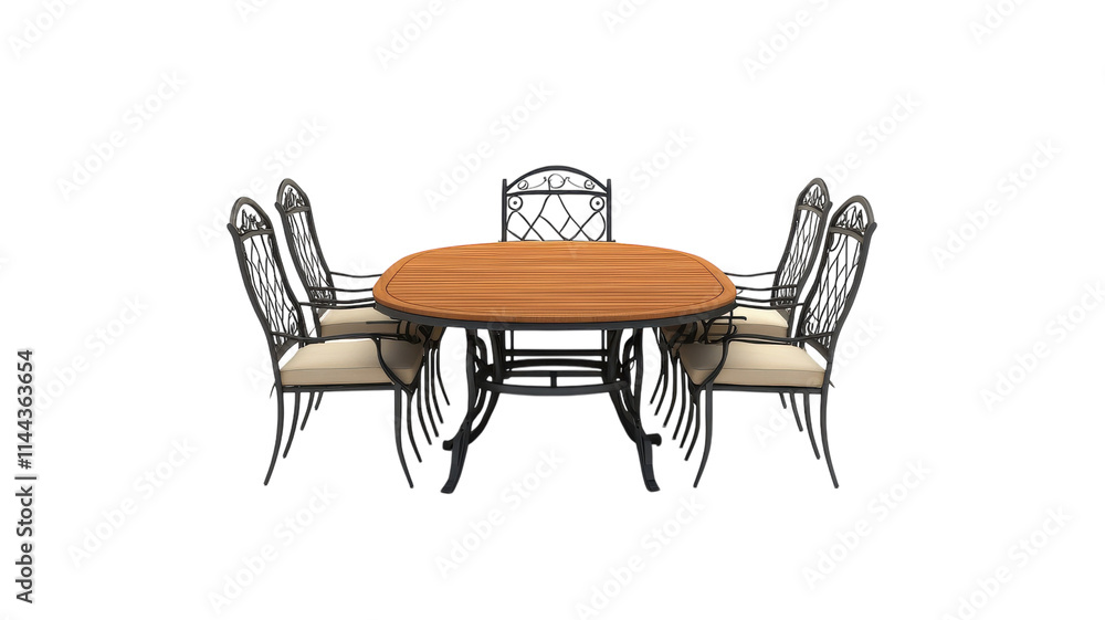 Elegant Outdoor Patio Table Set with Comfortable Chairs Perfect for Relaxing and Entertaining in Your Garden or Backyard. Elegant Outdoor Patio Table Set with Comfortable Chairs Perfect for Relaxing and Entertaining in Your Garden or Backyard.