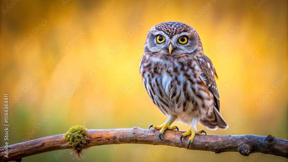 Little Owl Minimalist Photography: Close-up Athene Noctua Bird on Branch One Leg Little Owl Minimalist Photography: Close-up Athene Noctua Bird on Branch One Leg