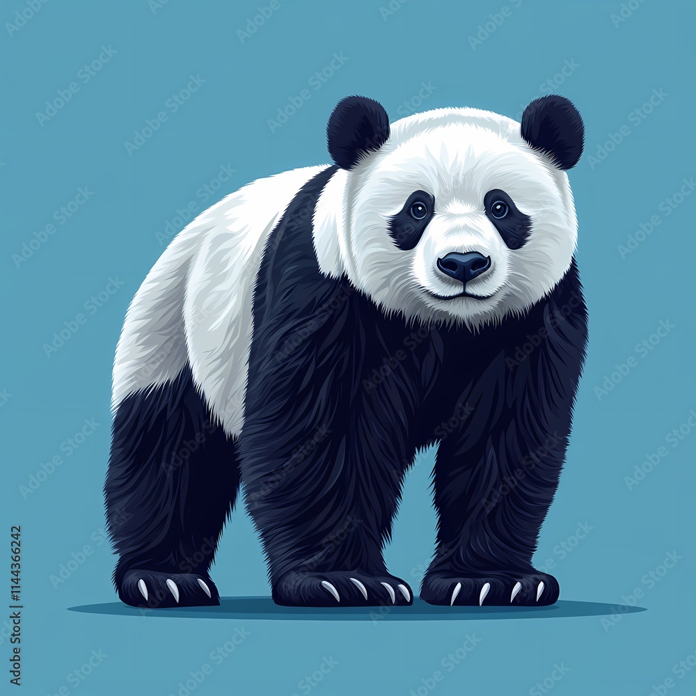 Naklejka premium Sleek Panda Emblem - Contemporary Vector Design
