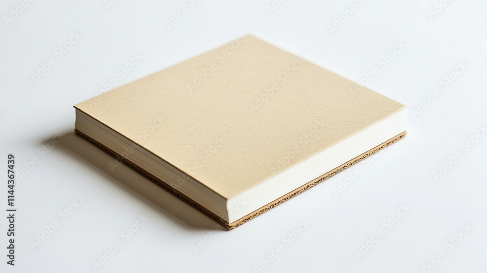 Notepad: A small, square notepad with clean white pages and a cardboard backing, placed on a white background. Notepad: A small, square notepad with clean white pages and a cardboard backing, placed on a white background.