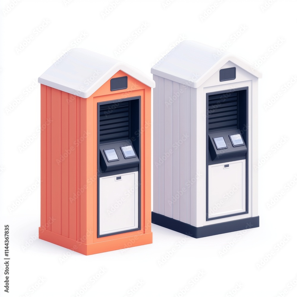 Urban Parcel Locker Icon in Isometric Style Urban Parcel Locker Icon in Isometric Style