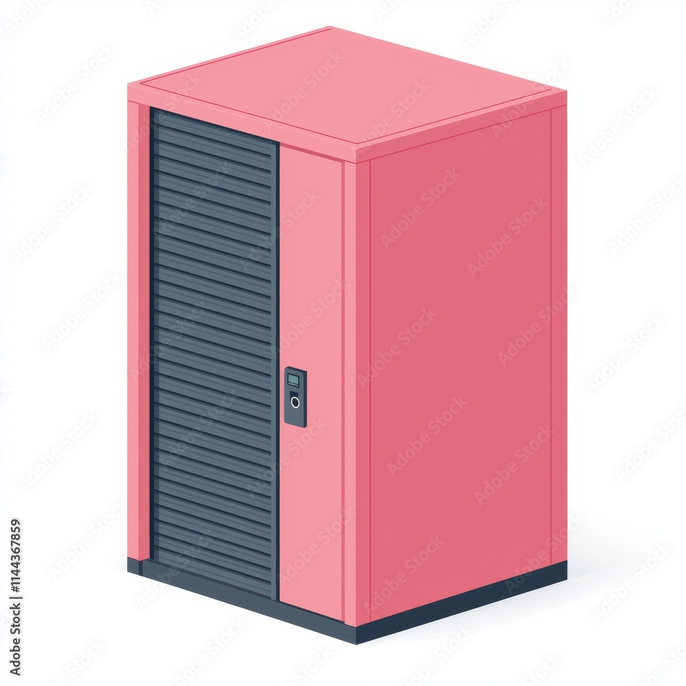 Urban Parcel Locker Icon with Isometric Design Urban Parcel Locker Icon with Isometric Design