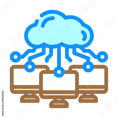 cloud infrastructure data center color icon vector. cloud infrastructure data center sign. isolated symbol illustration