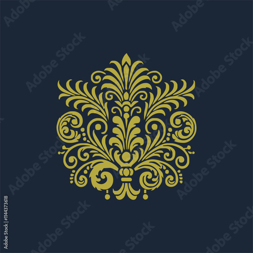 golden decorative elements. Vintage decor floral collection. photo