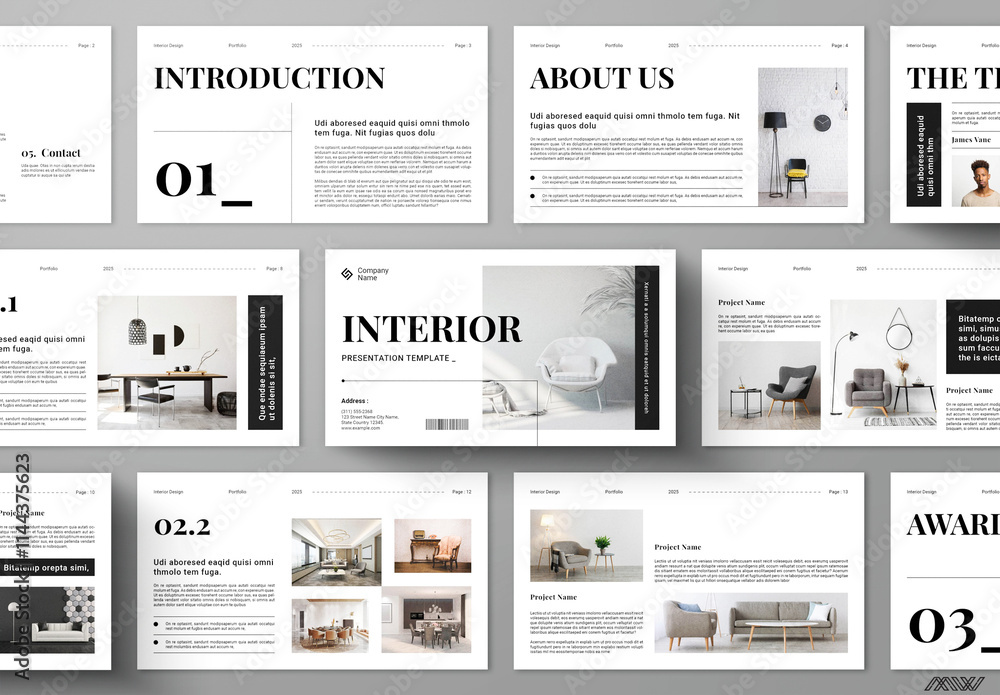 Interior Design Presentation Template Stock Template | Adobe Stock