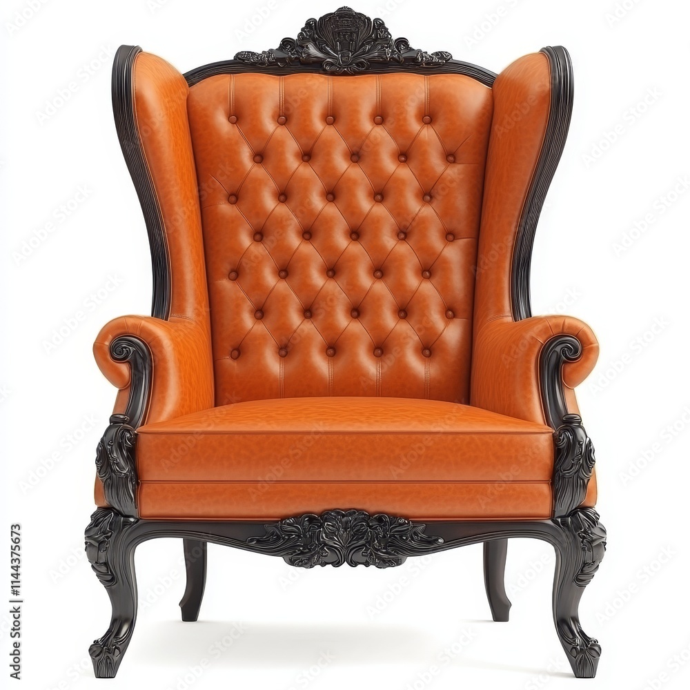 Leather Armchair Isolated on White Background | Furniture, Home Decor, Modern Design Leather Armchair Isolated on White Background | Furniture, Home Decor, Modern Design