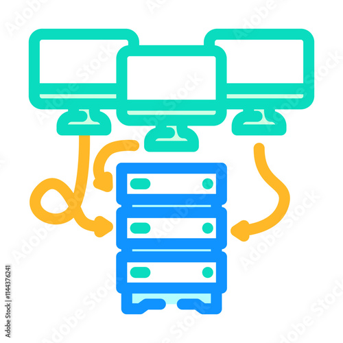 virtual machine data center color icon vector. virtual machine data center sign. isolated symbol illustration