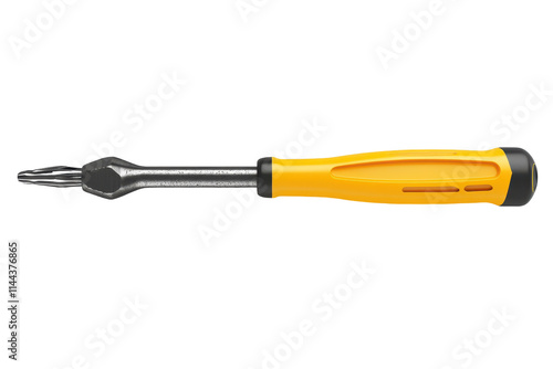 Flat Head Screwdriver with Comfortable Grip Isolated on Transparent Background. photo