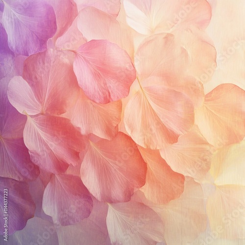 Blurry flower petals on mulberry paper background