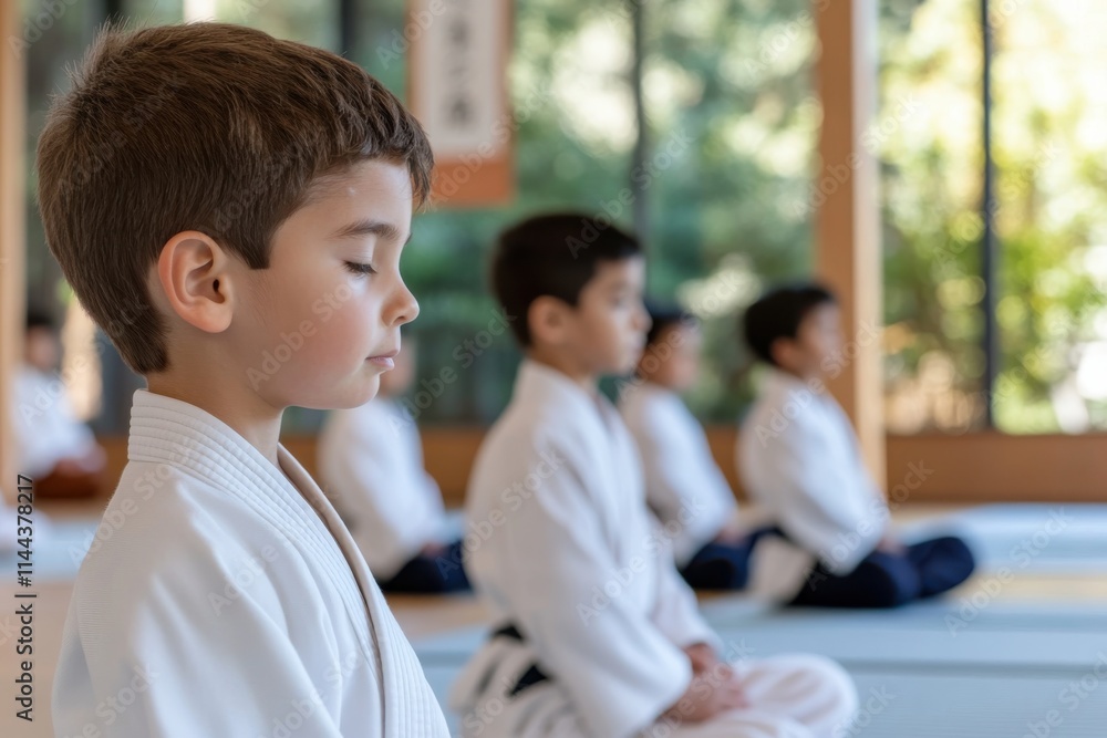 A serene environment featuring children meditating quietly, fostering mindfulness and inner peace, highlighting the importance of calmness in today’s fast-paced world.