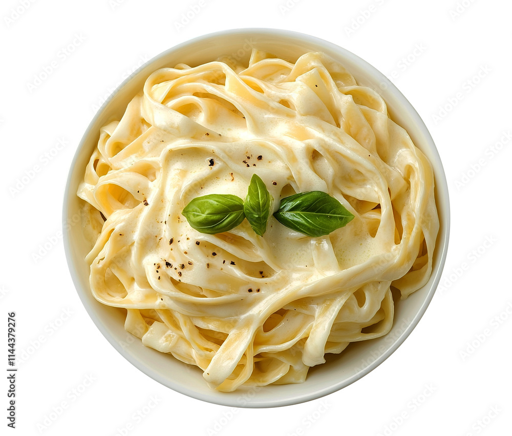 Fettuccine Alfredo isolated on transparent background Fettuccine Alfredo isolated on transparent background