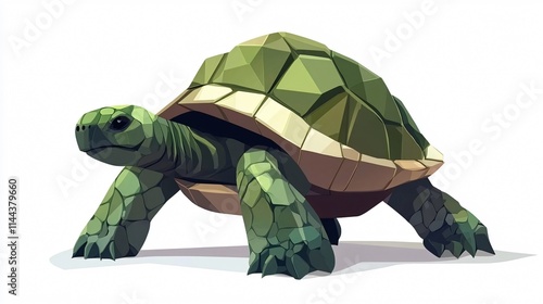 Detailed Tortoise and Turtle Vector Isolated on White Background | Professional 2D Flat Design photo