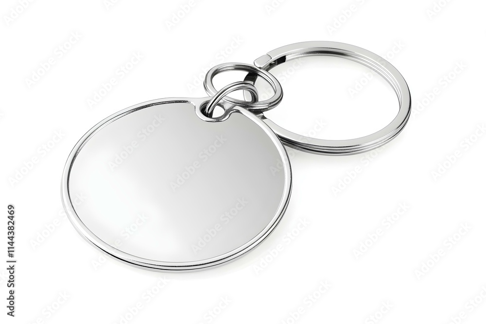 Various Shapes of Blank Keyrings on White Background Various Shapes of Blank Keyrings on White Background