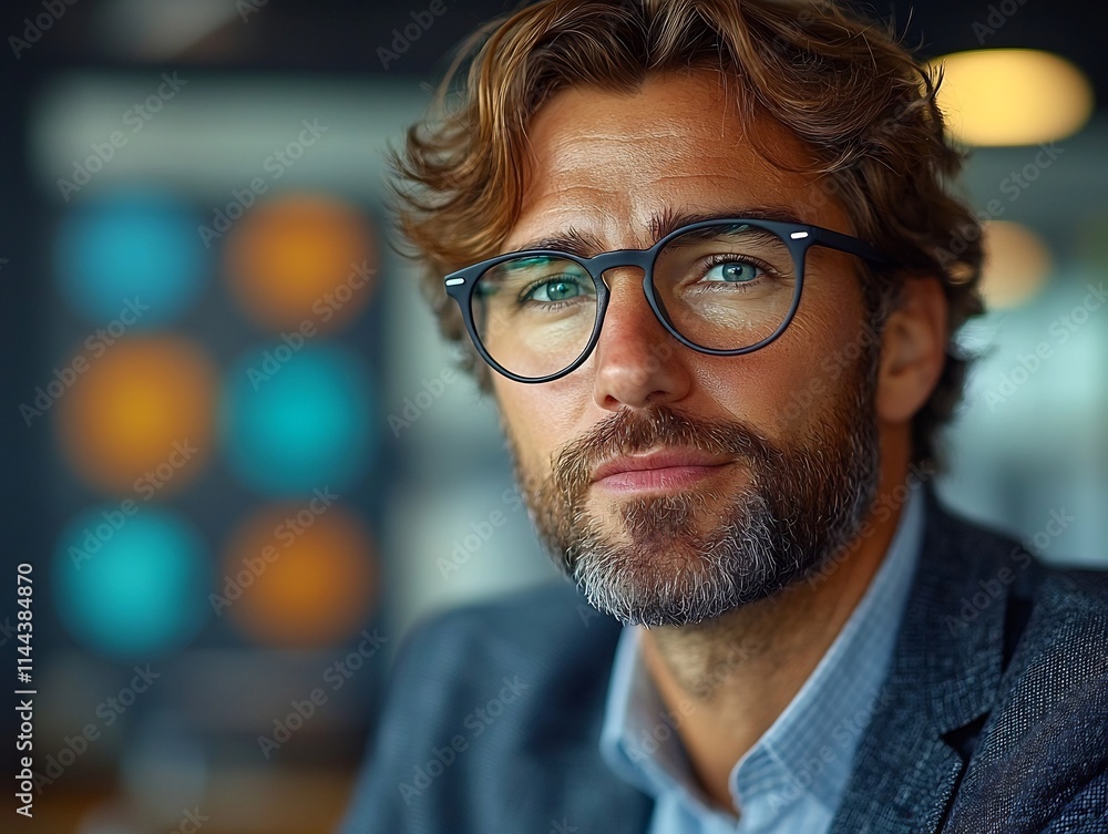 Business Strategist Deeply Focused on Data Analysis in Modern Corporate Boardroom Business Strategist Deeply Focused on Data Analysis in Modern Corporate Boardroom