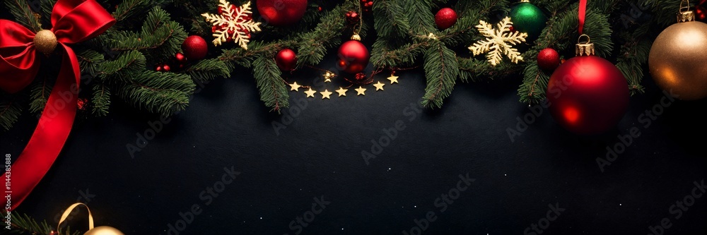 Classic Merry Christmas and Happy New Year Holiday Banner - Timeless Festive Scene Featuring Glittering Stars and Elegant Seasonal Accents Classic Merry Christmas and Happy New Year Holiday Banner - Timeless Festive Scene Featuring Glittering Stars and Elegant Seasonal Accents