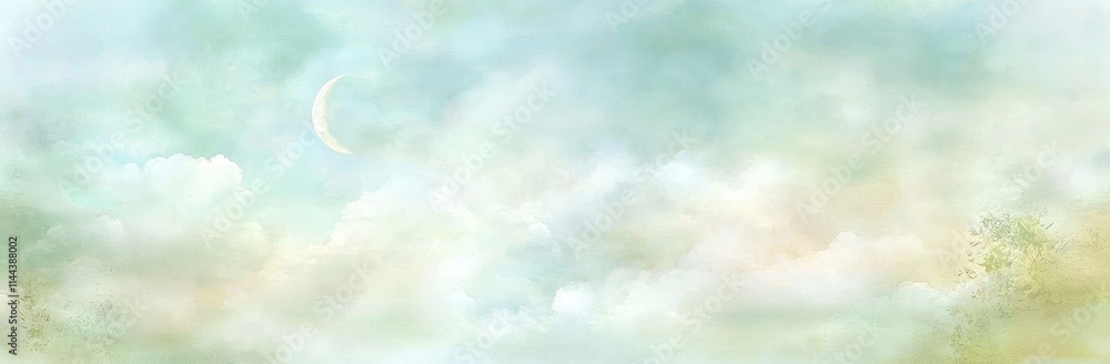 The dawn sky is painted with pink clouds, set against a backdrop of the full moon. The beautiful skies offer an inspiring sunset view and scenery. The dawn sky is painted with pink clouds, set against a backdrop of the full moon. The beautiful skies offer an inspiring sunset view and scenery.