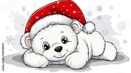 cartoon white bear cute christmas lays