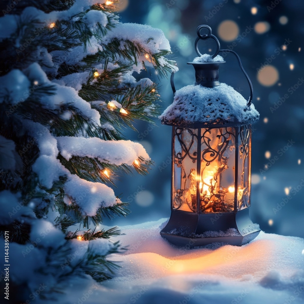 Xmas lantern, tree card Xmas lantern, tree card