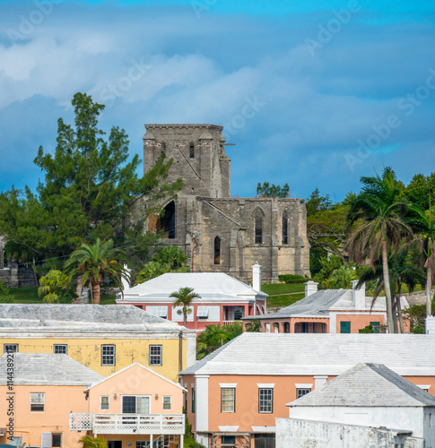 The iconic unfinished gothic cathedral of St. George, St. George Island, Bermueda, British Overseas Territory, UK photo