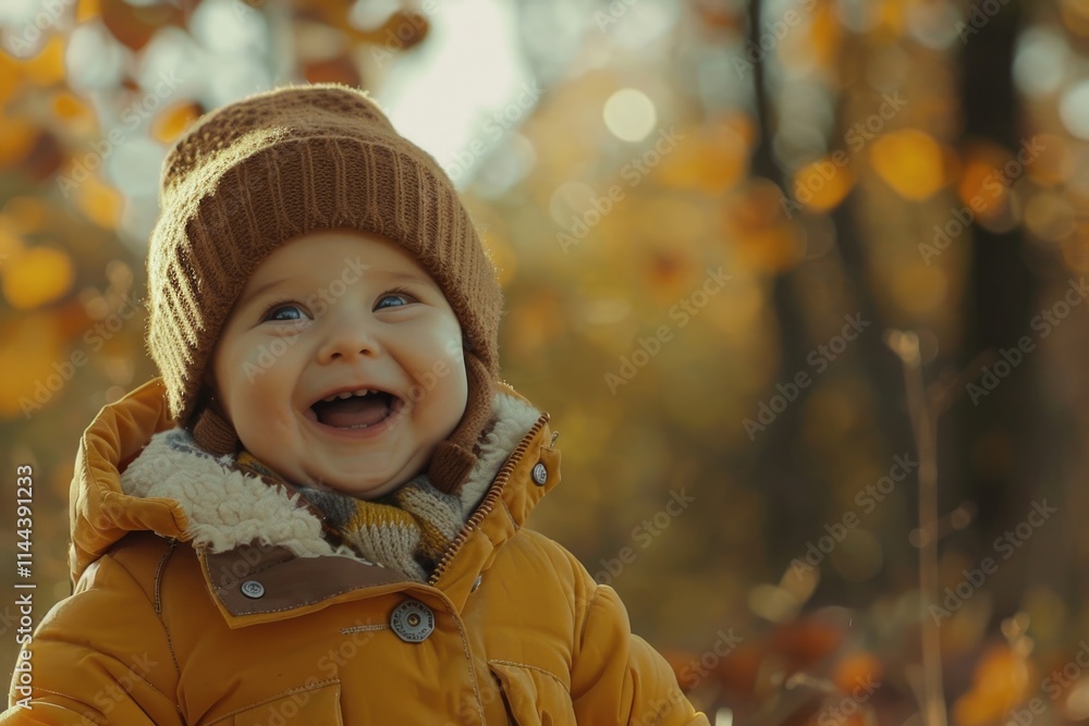 happy little child baby girl laughing and playing in the autumn on the nature walk outdoors happy little child baby girl laughing and playing in the autumn on the nature walk outdoors
