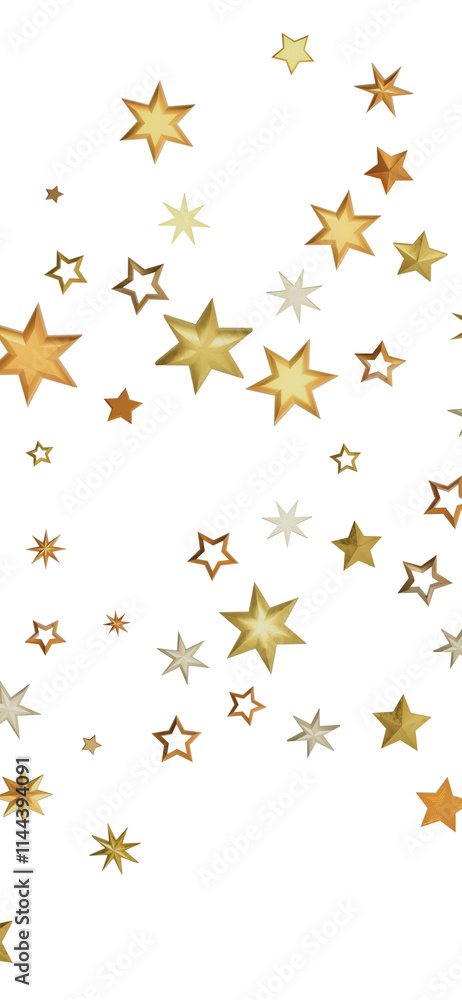 Obraz premium A background with many golden stars scattered on a black canvas, reminiscent of a starry night.