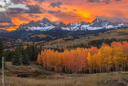 Sunrise over Mount Sneffels and the San Juan Mountains. photo