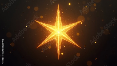 Here are a few options for your stock photo description, all under 200 characters:...**Option 1 (Focus on holiday):**..> Glowing golden star on dark background
