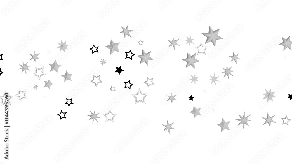 Fototapeta premium A digital illustration featuring white stars on a black background creating an abstract and cosmic starry night.