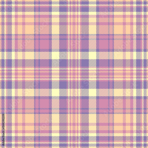 Scenery textile plaid fabric, japanese pattern texture check. Shabby background seamless tartan vector in pink and indigo colors.