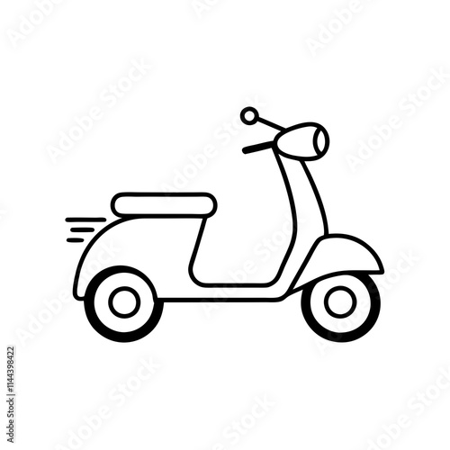 Electric Scooter Line Art on White Background