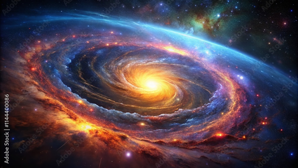 Obraz premium Night Sky Astrophotography: Quasar, Deep Space, Cosmic Nebula, Starry Night, Galaxy Photography, Celestial Wonders, Astronomical Image