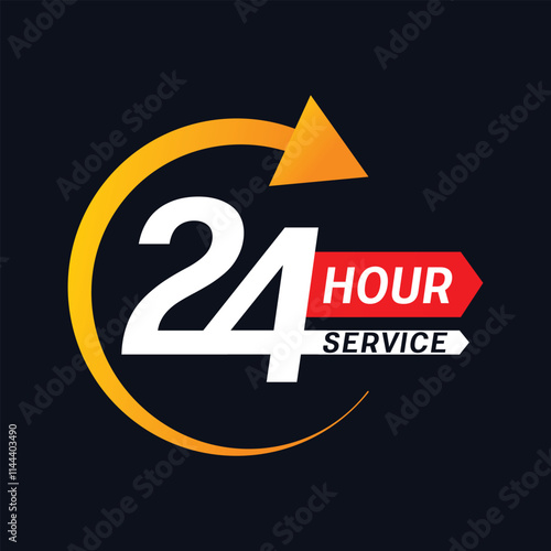 a blue background sign says  24 hours service availability 