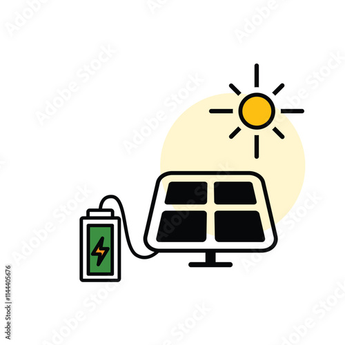 green energy icon. solar energy battery sustainability. Collection of renewable energy, ecology and green electricity icons. mixed design style. vector design