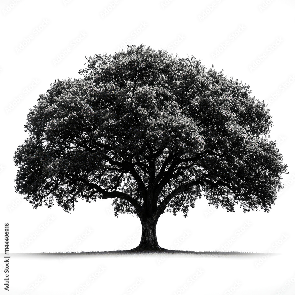 Fototapeta premium Majestic oak tree in monochrome.