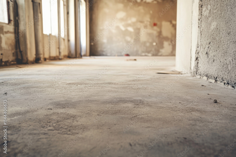 Obraz premium newly laid screed concrete mixed with cement to level floors.