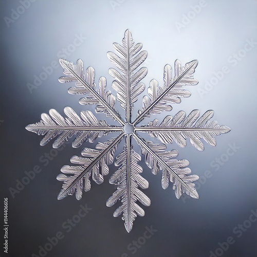Minimalist Snowflake on Pale Grey Background