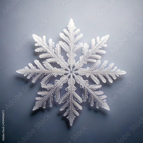 Minimalist Snowflake on Pale Grey Background