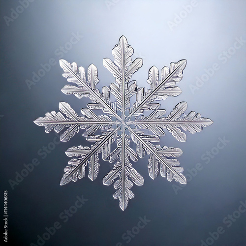 Minimalist Snowflake on Pale Grey Background