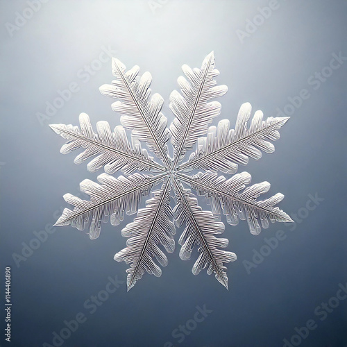 Minimalist Snowflake on Pale Grey Background