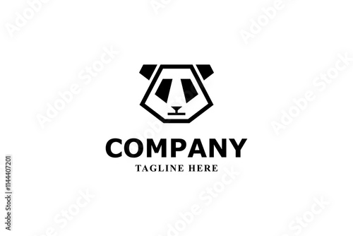 robot panda modern logo design