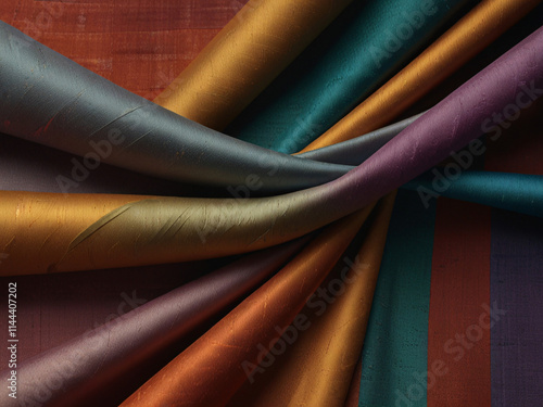 Colorful fabrics soft exquisite texture ornate textile