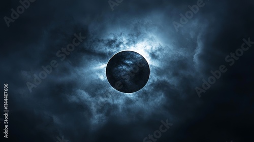 Amazing sight of a white smoke eclipse rising from the moon near the sun. photo