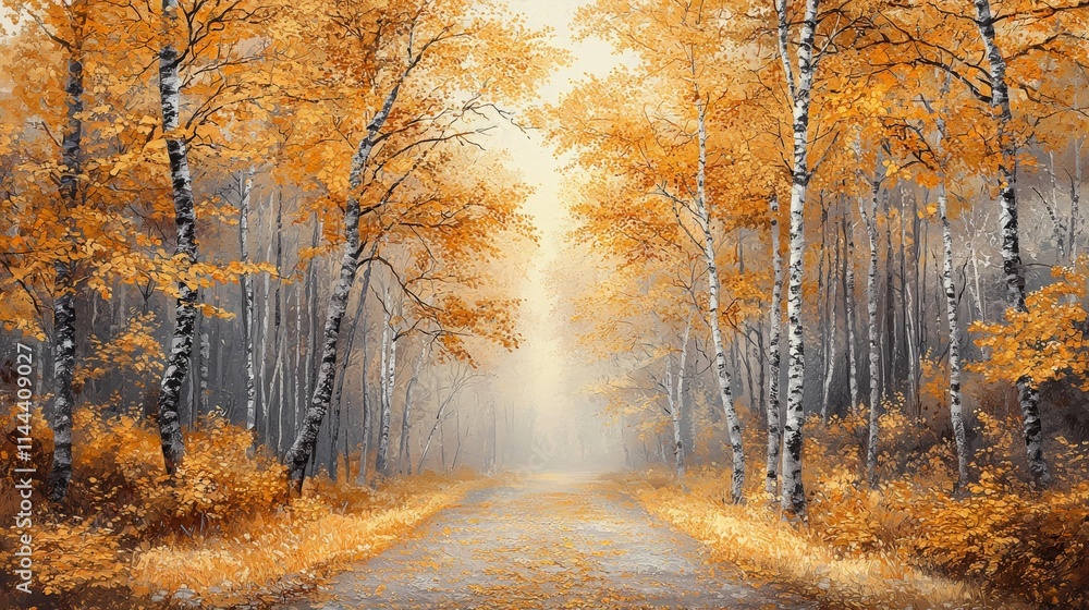 Fototapeta premium A serene scene of a sun-kissed landscape, showcasing a panoramic view with warm hues.